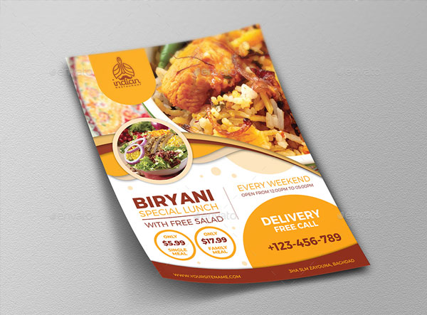 Biryani Restaurant Opening Flyer Template