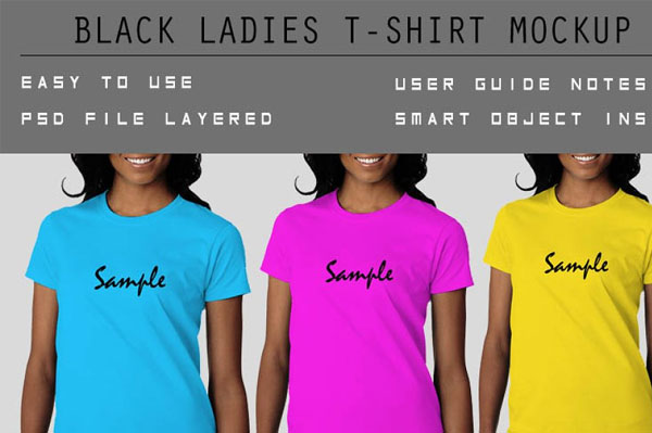 Black Ladies Tshirt Mockup