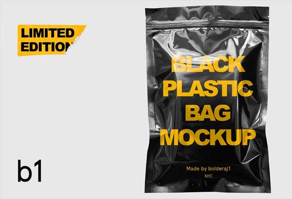 Black Plastic Bag Mockups
