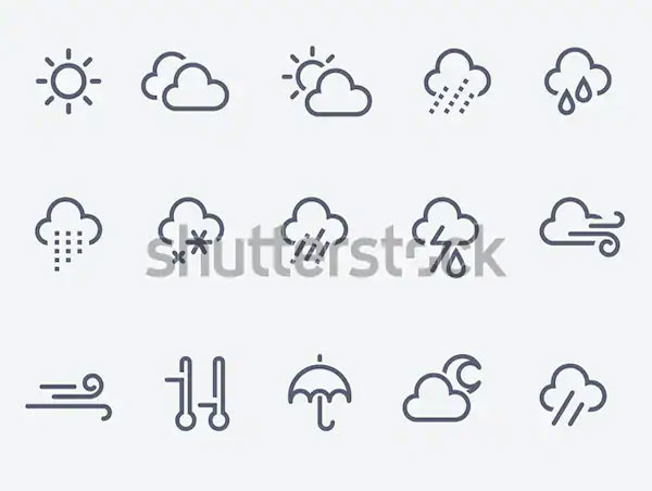 Blank Weather Icon Set Template