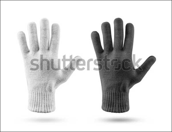 Blank Winter Gloves Mockup