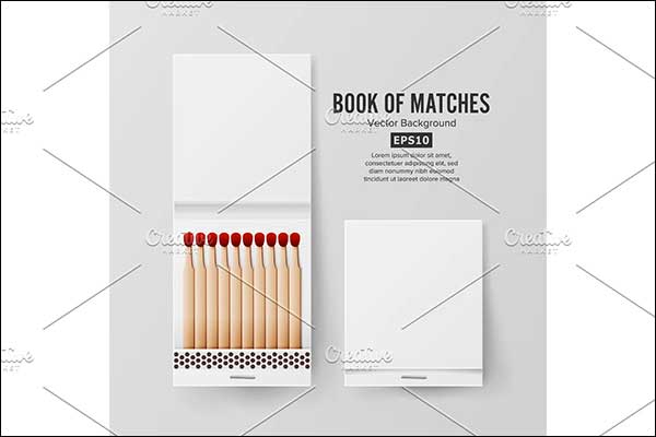 Book Of Matches Mockup