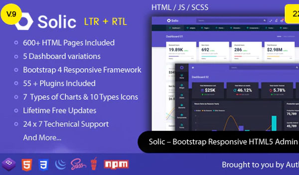 Bootstrap Dashboard HTML Simple Admin Panel Template
