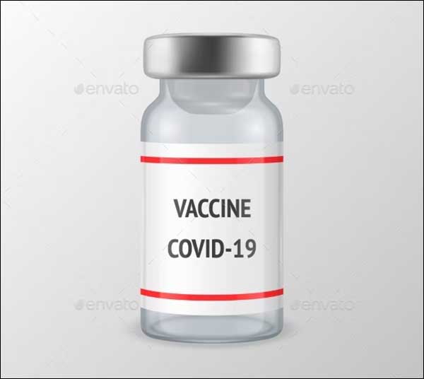 Bottle of COVID-19 Vaccine Mockup