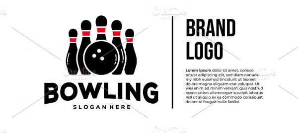 Bowling logo designs concept vector
