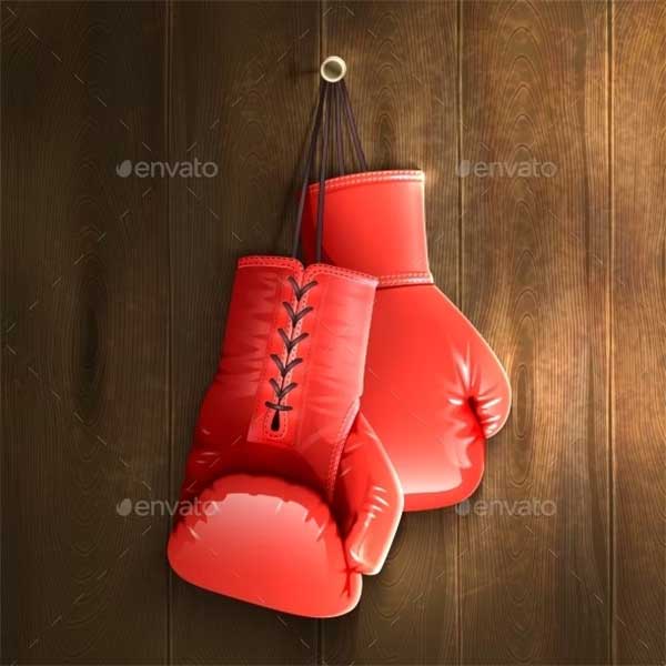 Boxing Gloves on Wall Mockup