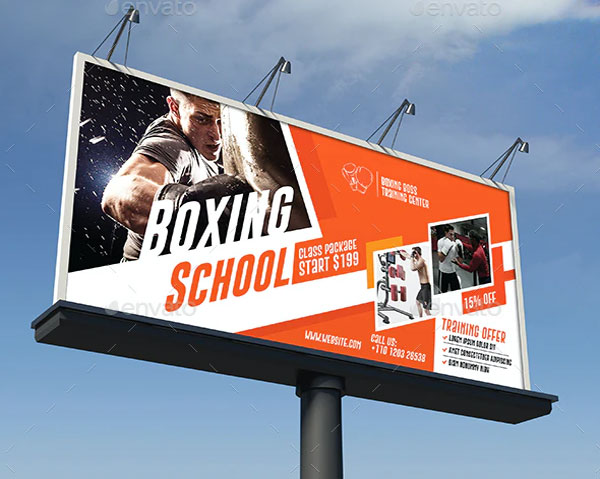 Boxing School Billboard Template