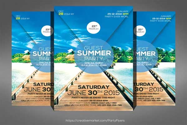 Bright Summer Party Flyer Templates