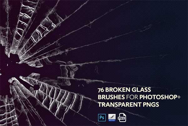 Broken Glass Photoshop Brushes and Textures