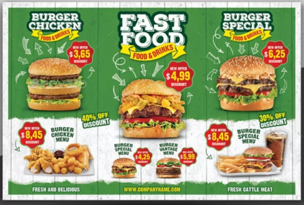 Burger Restaurant Postcard Template
