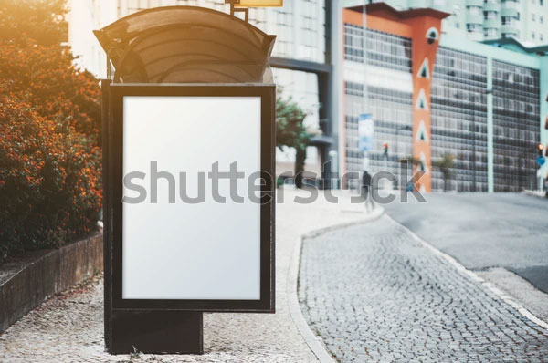 Bus Stop Empty Poster Mockup Templates