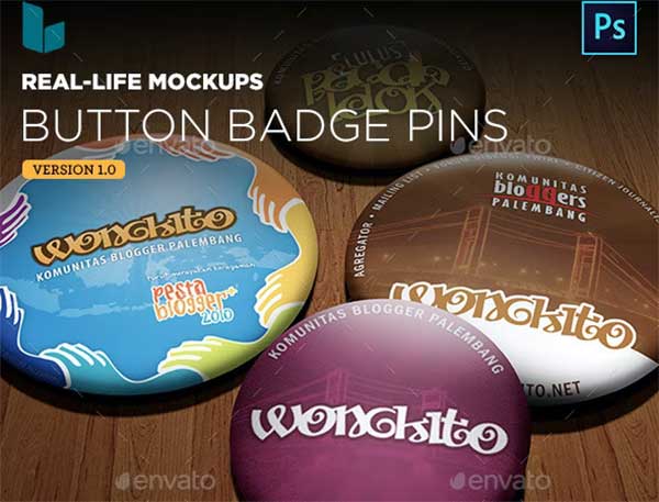 Button Badge Pin Real-life Mockups