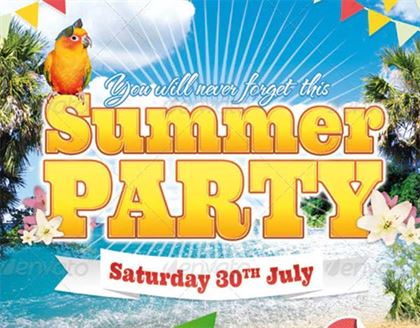 CMYK Summer Beach Party Flyer