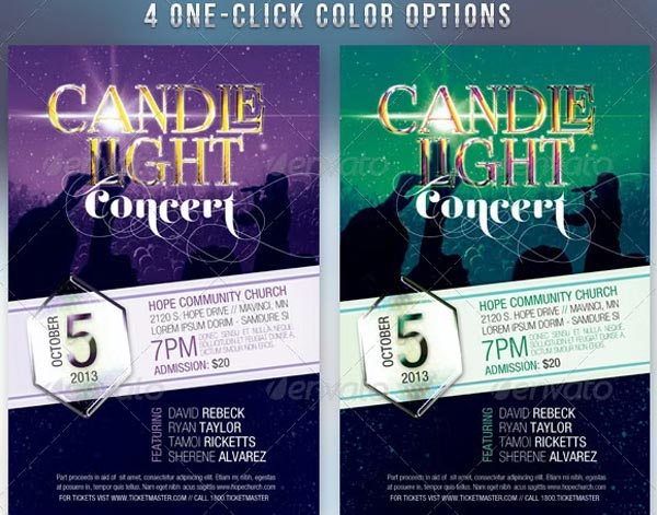 Candle Light Concert Flyer Template