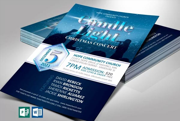 Candle Light Concert Flyer Templates