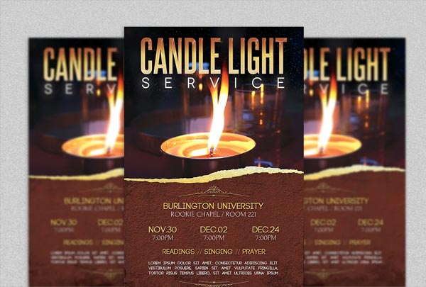 Candle Light Service Flyer Template