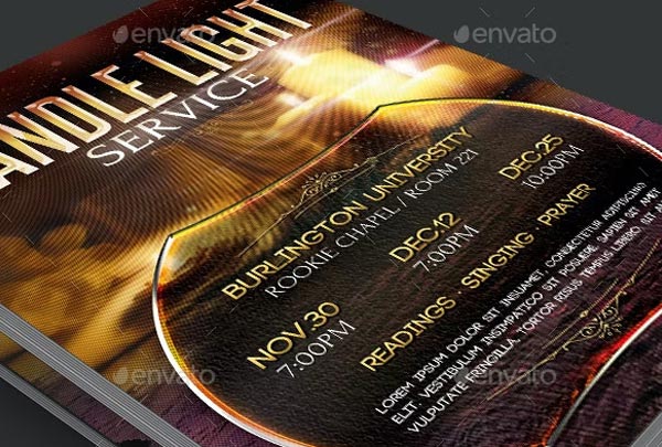 Candle Light Service Flyer Templates