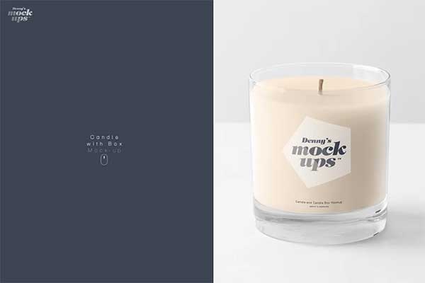 Candle in Gift Box Mockup Template
