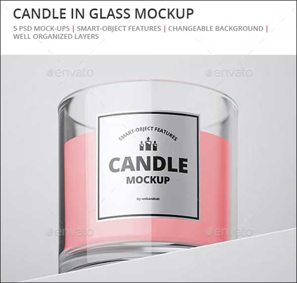Candle in Glass Mock-up