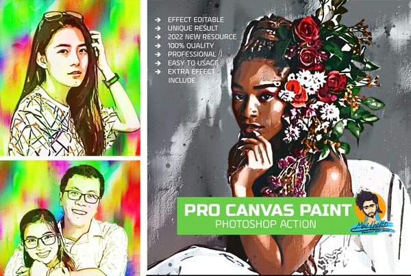 Canvas Paint Effect Photoshop Action