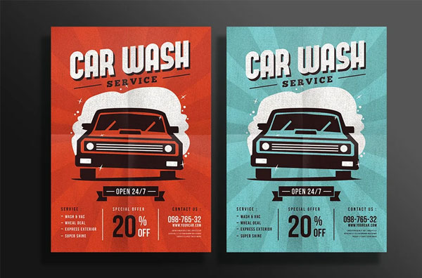 Car Wash Service Poster Design