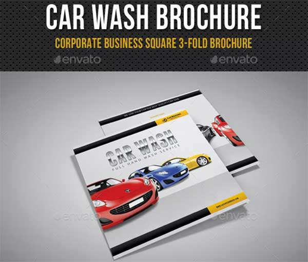 Car Wash Square 3-Fold Brochure