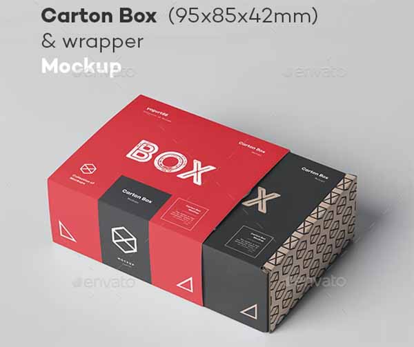 Carton Box Wrapper Mockup