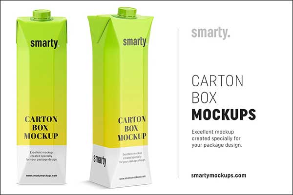 Carton Juice Box Mockups