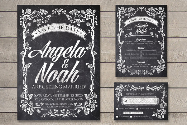 Chalk Wedding Invitation Design