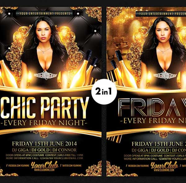 Chic Nightclub Party Flyer Template