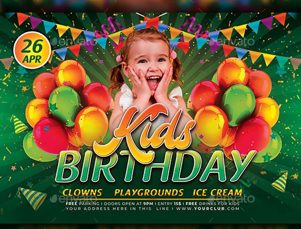 Children Birthday Flyer Template