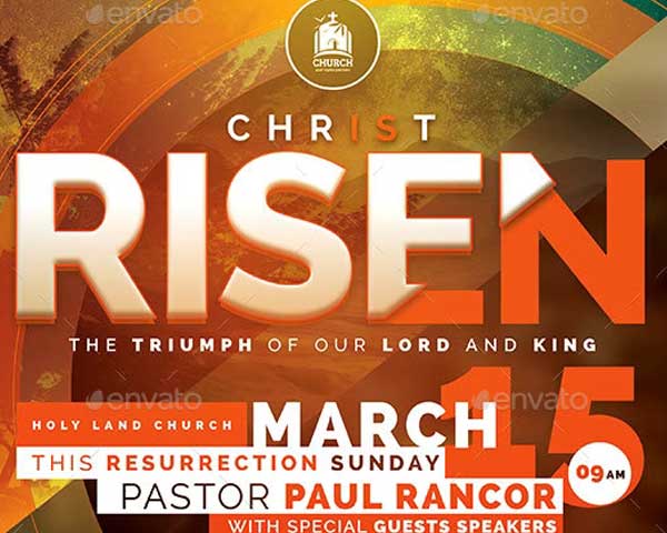 Christ is Risen Church Flyer Template