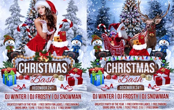 Christmas Bash Party Flyer Templates