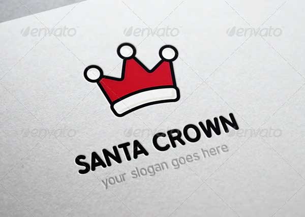 Christmas Santa Crown Logo