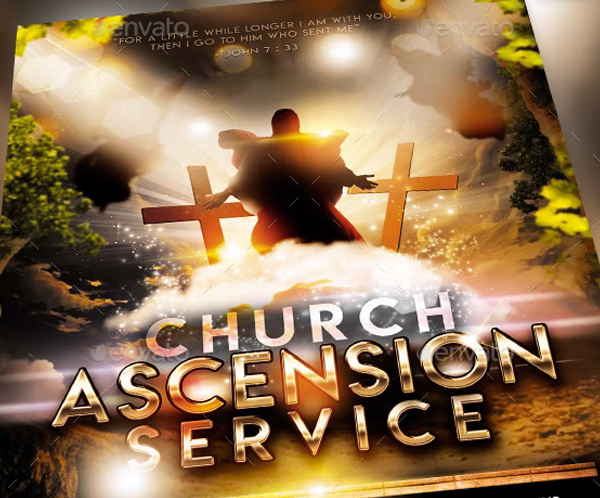 Church Ascension Day Service Flyer Template