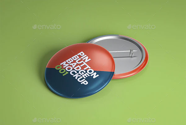 Circle Pin Button Badge Mockup Pack