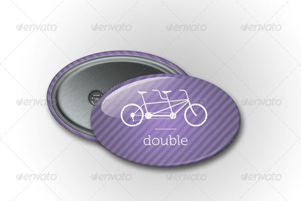Circle Pin Oval Button Badge Mockup