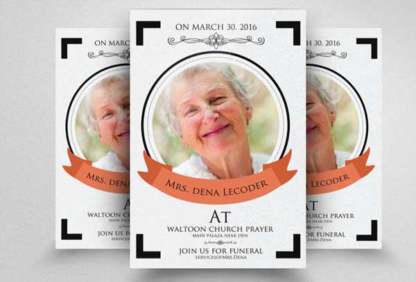 Classic Funeral PSD Flyer Template