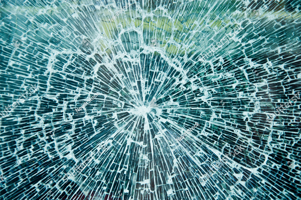Closeup of Broken Glass Texture