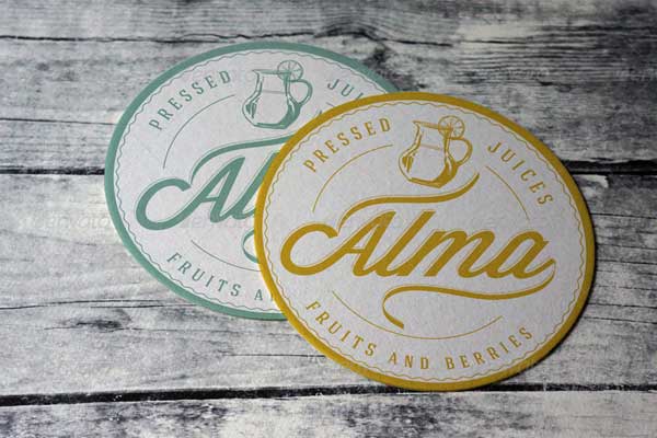 Coaster Round Label Mockup