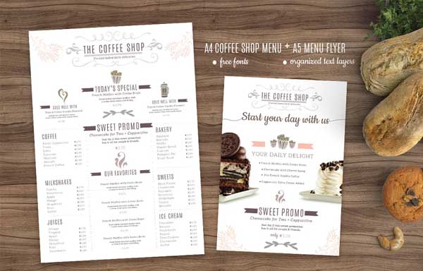 Coffee Menu and Coffee Flyer Design Template