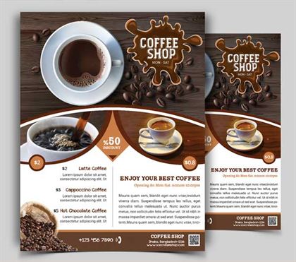 Coffee Shop Flyer Modern PSD Template