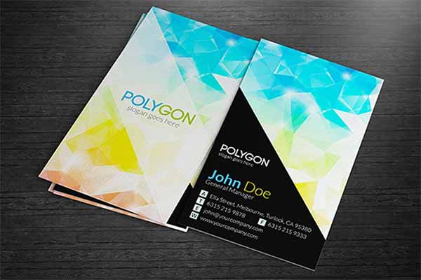 Colorful Polygonal Business Cards
