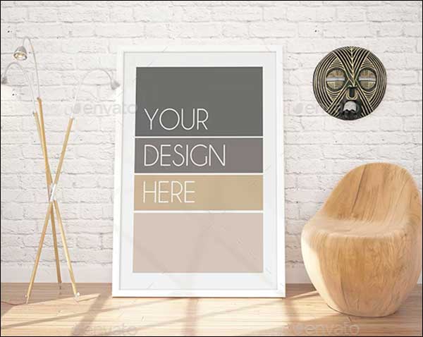 Contemporary Interior Wall Posters Mock up