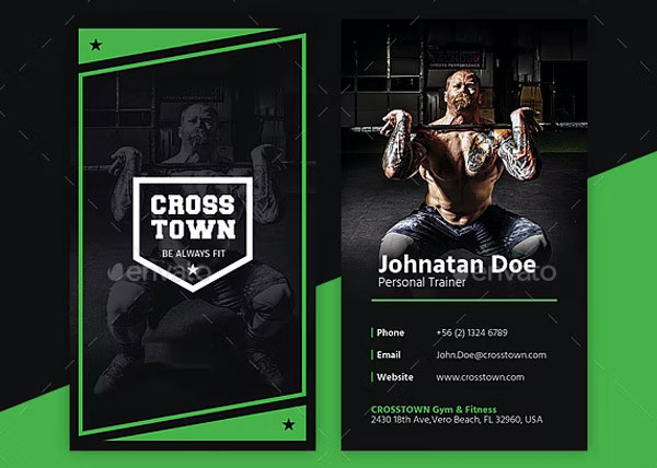 Creative Fitness Gym Business Cards