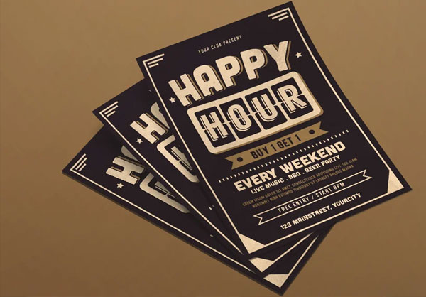Customizable Happy Hour Party Flyer