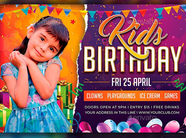 Customize Kids Birthday Flyer