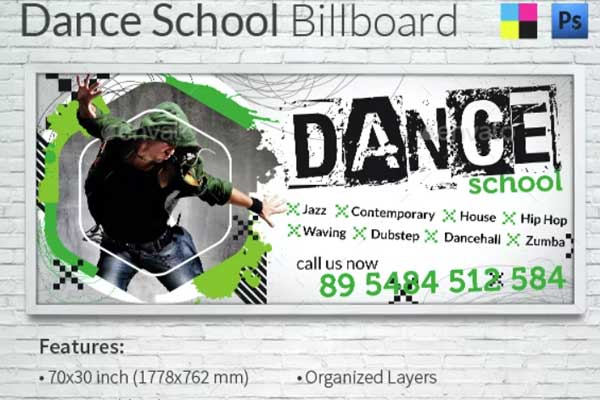 Dance School Billboard Template
