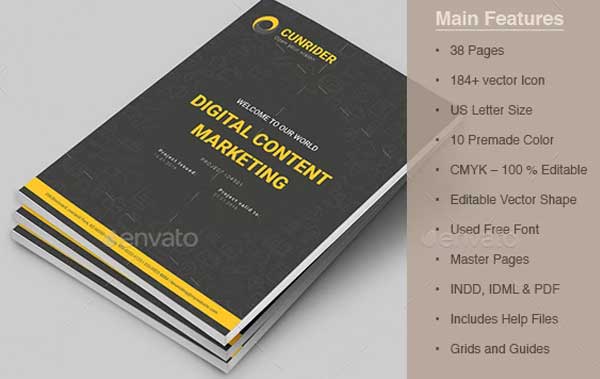 Dark Content Marketing Plan Brochure Design