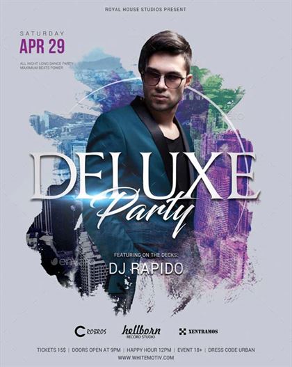 Deluxe Dj Party Poster